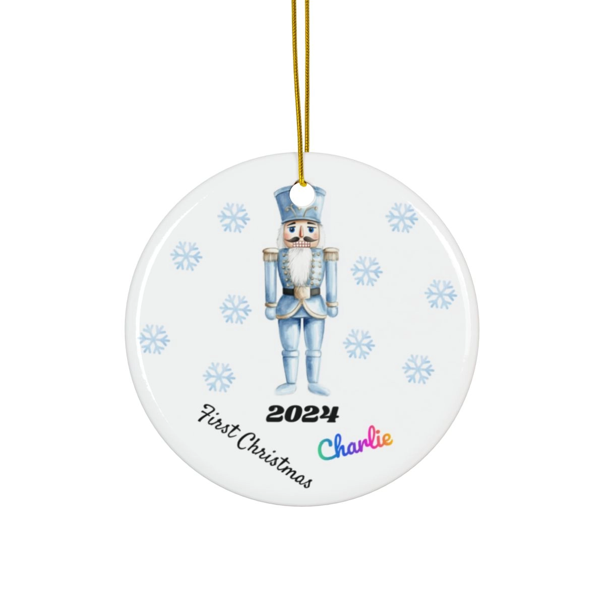 Nutcreacker Ornament, Ceramic Ornaments, 2-Side Print, (1pc, 3pcs, 5pcs, 10pcs) (Generic brand) 33524