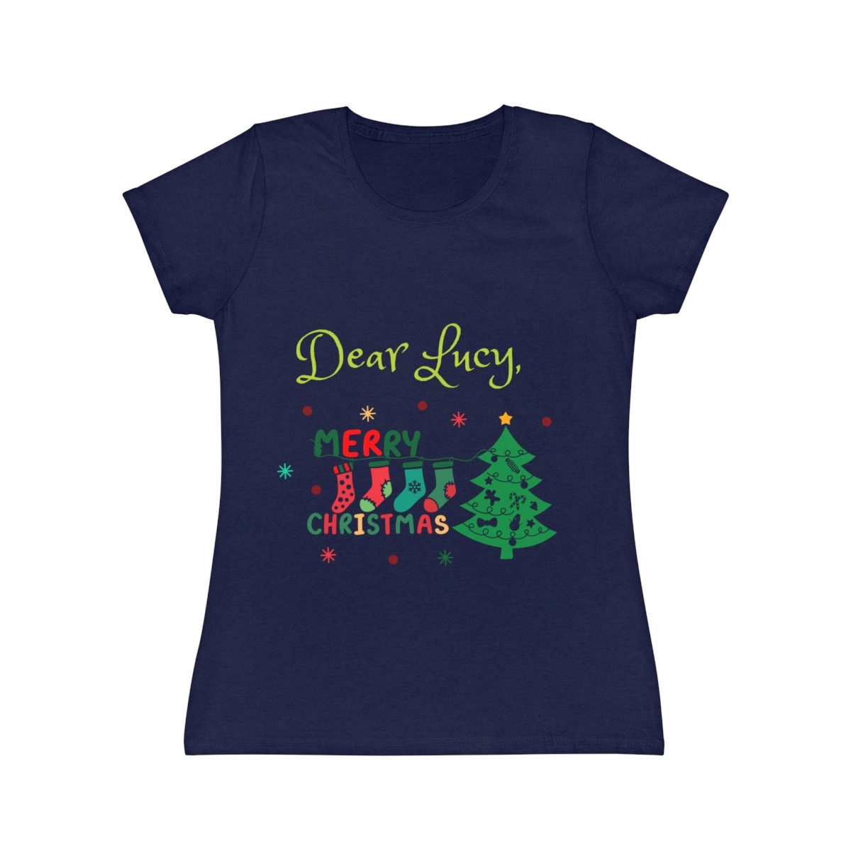 Christmas Shirt, Custom Name Shirt, Women's Iconic T-Shirt (Fruit Of The Loom) 32609