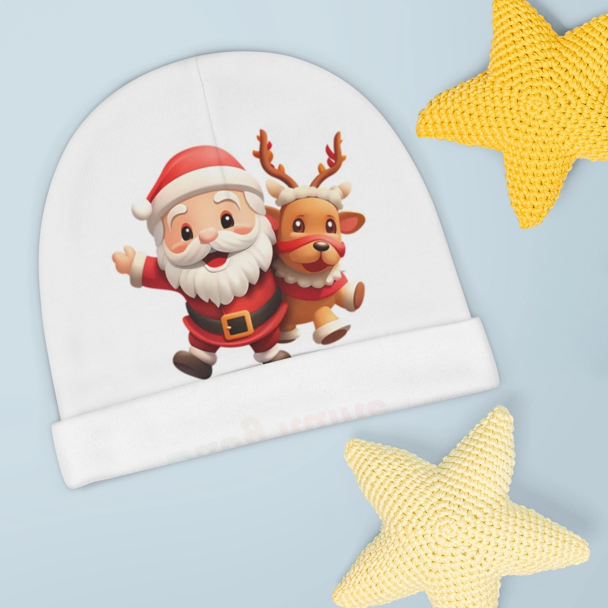 Merry Christmas Hat, Baby Elf Hat, Custom Beanie, Custom Baby Hat, Santa Claus Beanie, Baby Beanie (AOP) (The Laughing Giraffe)  👶 32645