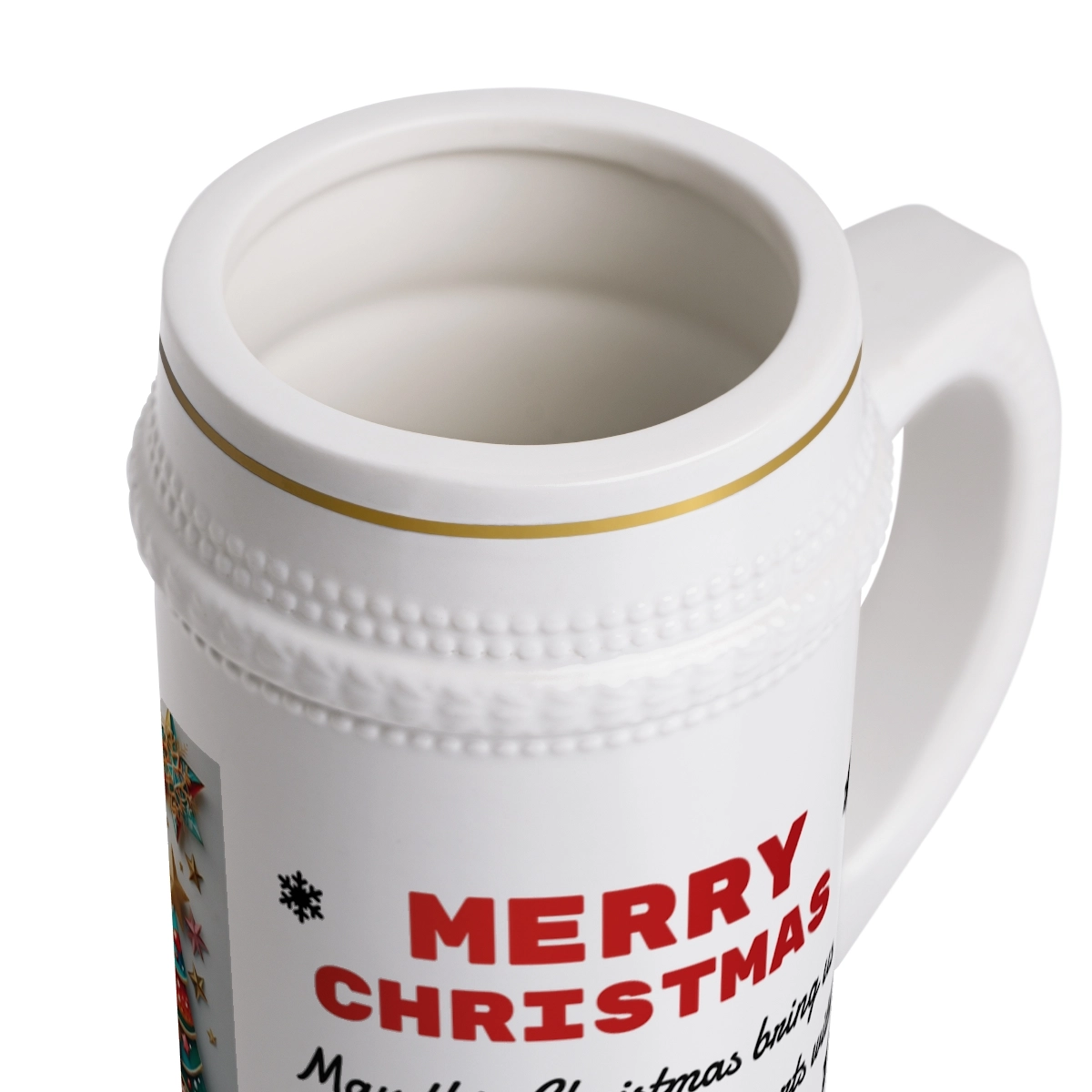 Merry Christmas Mug, Personalized Mug, Custom Photo Shirt, Gift for Family, Gift Fro Friend, Beer Stein Mug (ORCA Coatings) 33428