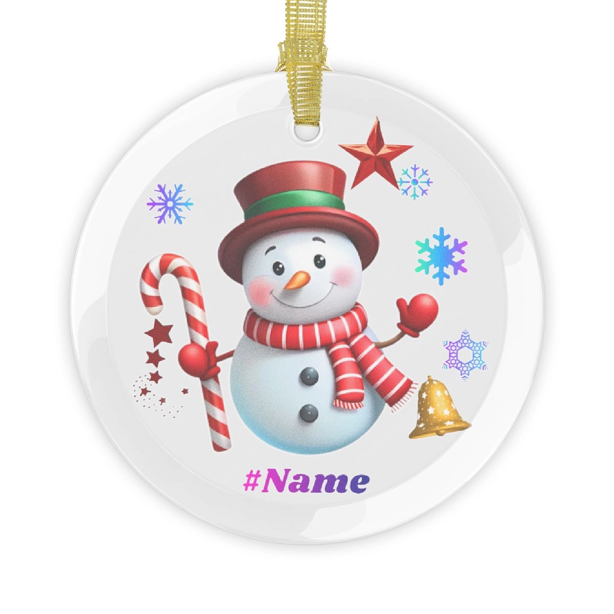Snowman Ornament, Christmas Ornament, Famlily Ornament, Glass Ornaments (Generic brand) 32923