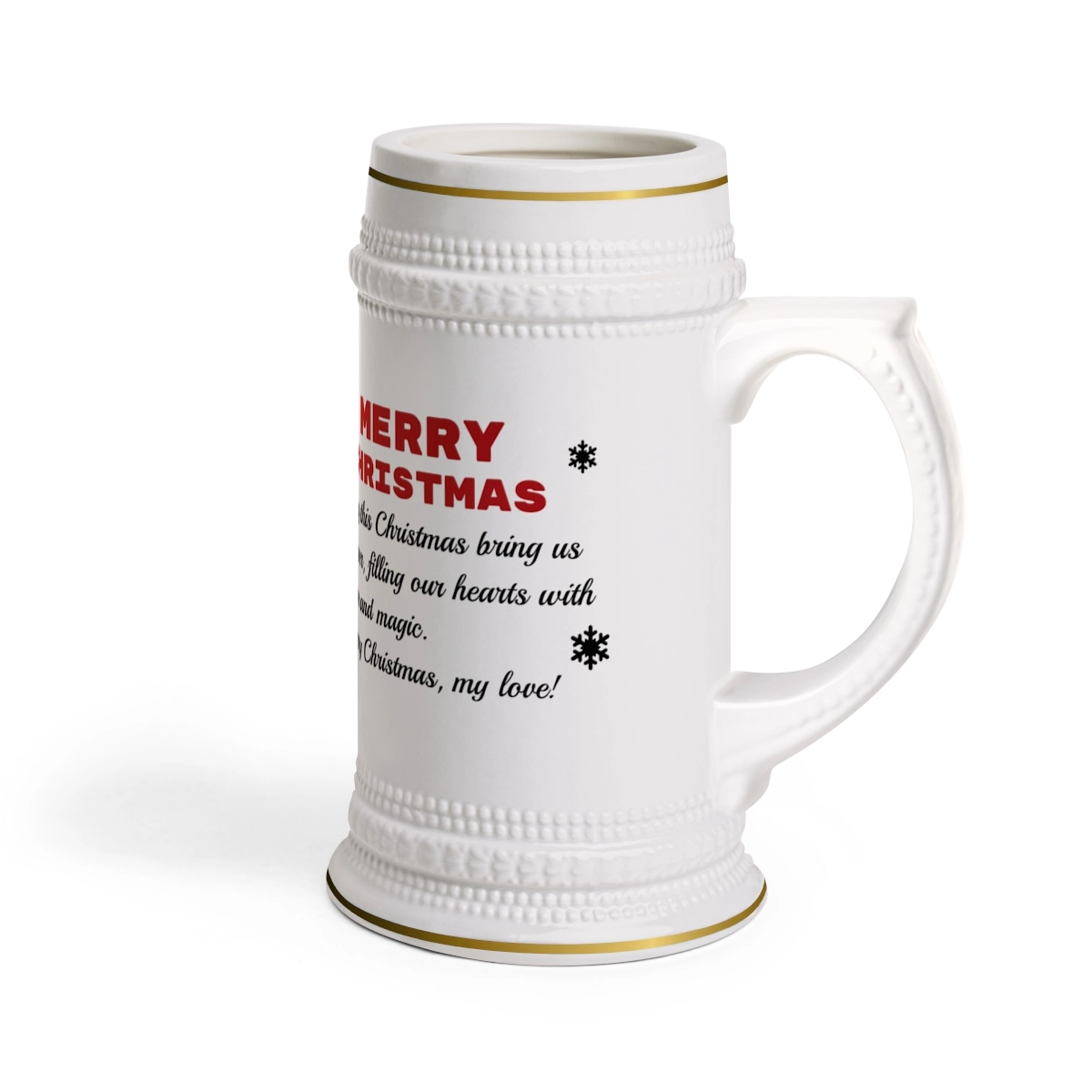 Merry Christmas Mug, Personalized Mug, Custom Photo Shirt, Gift for Family, Gift Fro Friend, Beer Stein Mug (ORCA Coatings) 33379