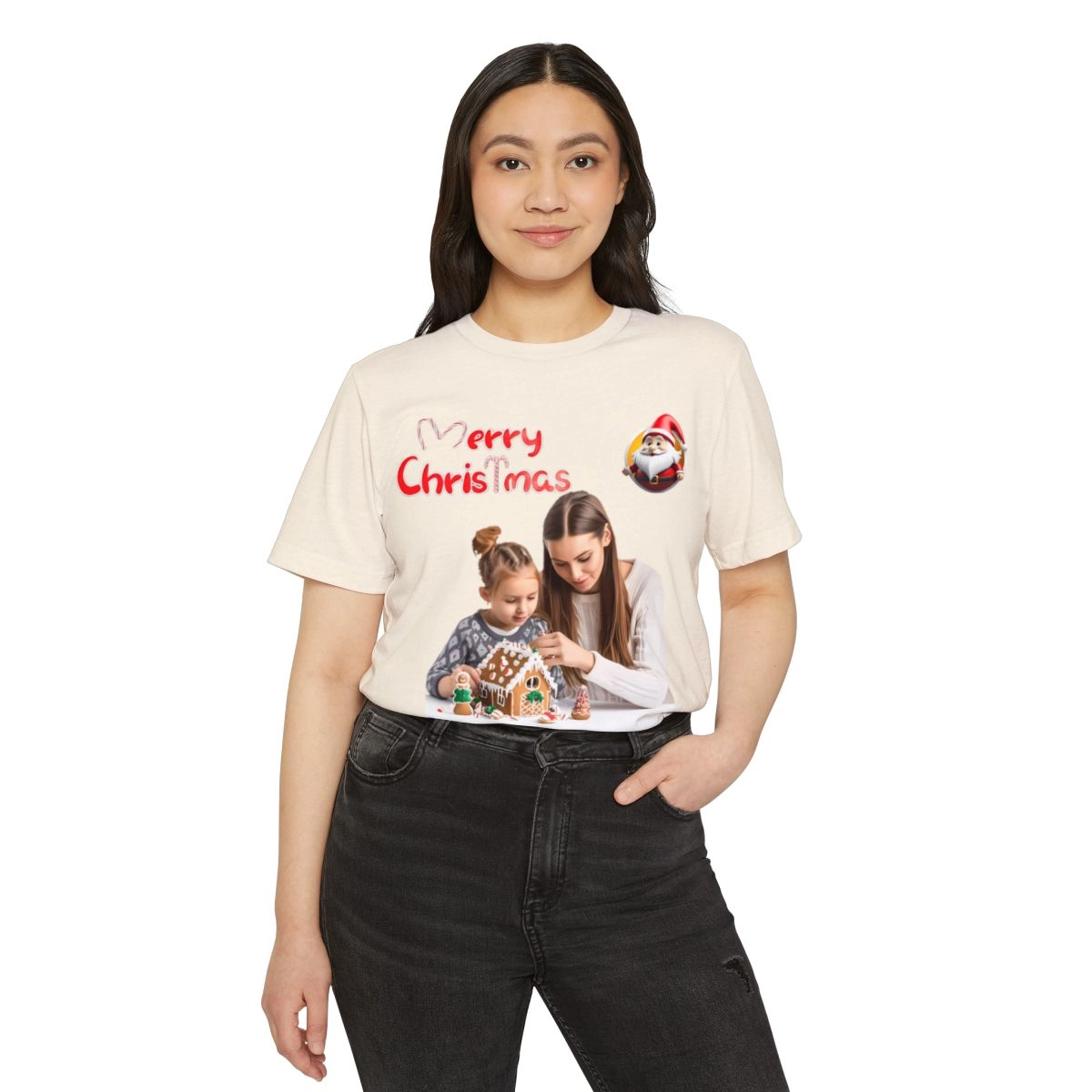 Personalized Photo Christmas Shirt, Merry Christmas Shirt, Noen Shirt, Unisex Recycled Organic T-Shirt (Bella+Canvas)