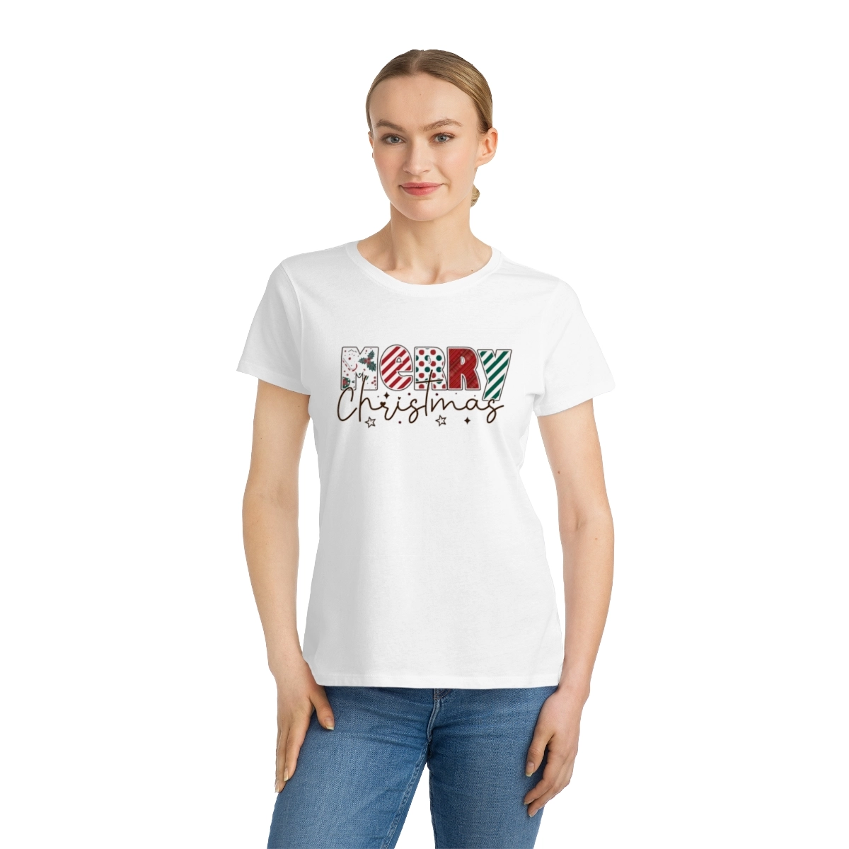 Merry Shirt, Merry Christmas Shirt, Organic Women's Classic T-Shirt (Econscious) 33649