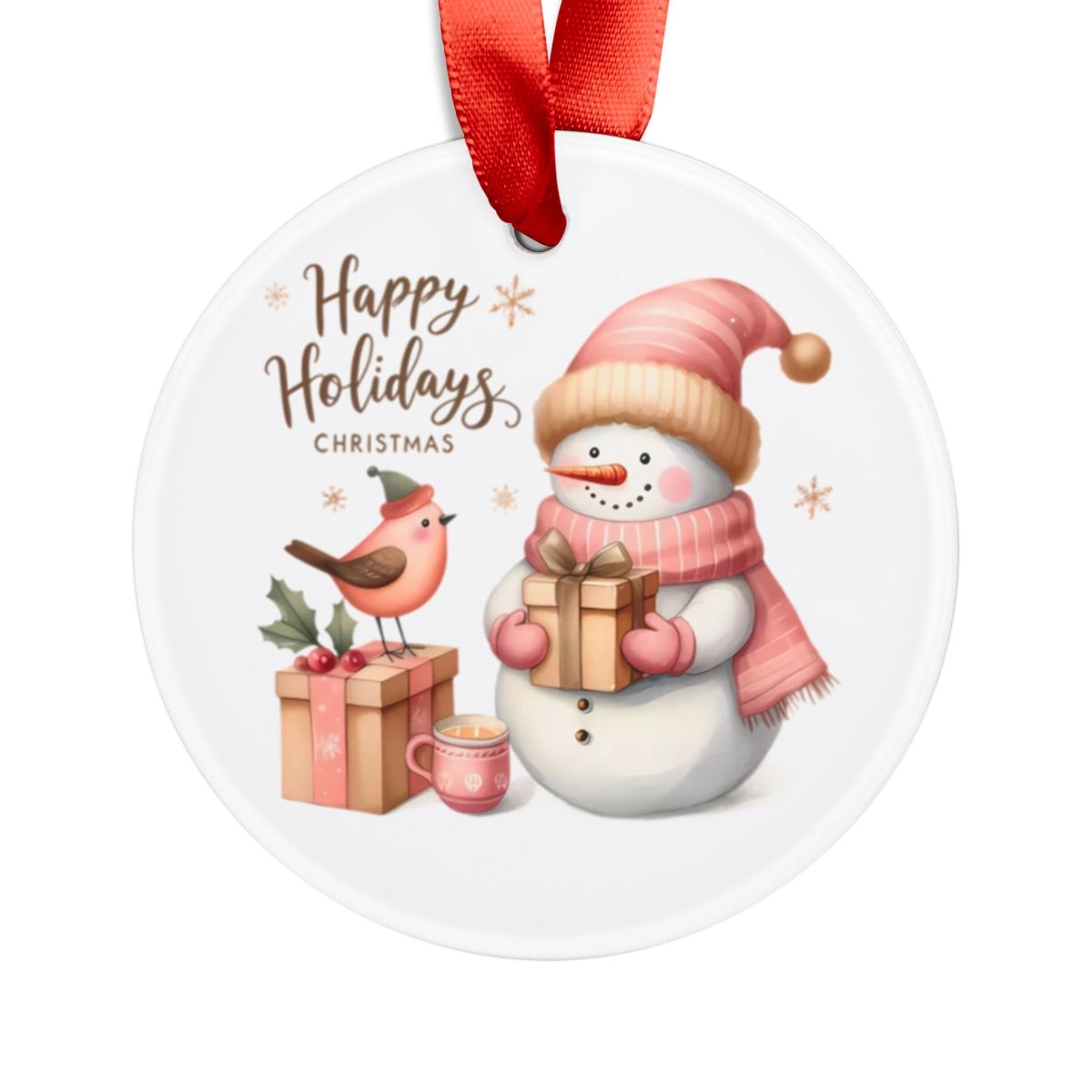 Snowman Ornament, Christmas Ornament, Acrylic Ornament with Ribbon (Generic brand) 32739