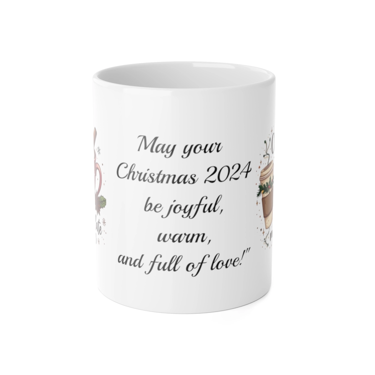 Personalized Mug, Merry Chirstmas Mug, White Ceramic Mug, 11oz (Generic brand) ☕