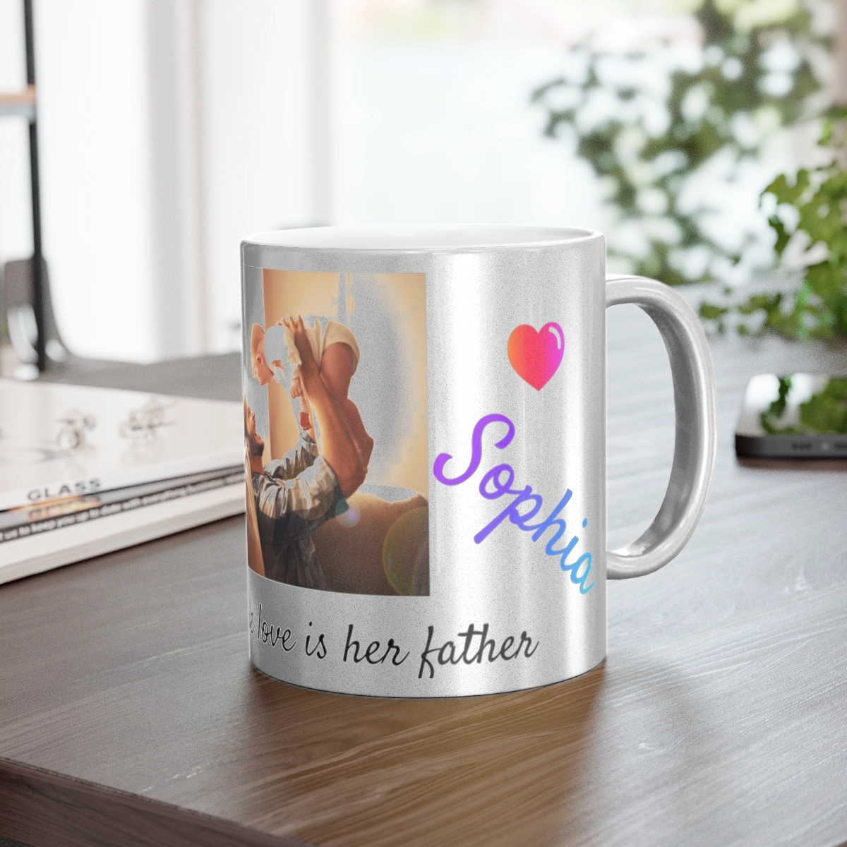 Custom photo, custom name, gift for mom, mother day, Metallic Mug (Silver\Gold) (Generic brand) ☕ 23082