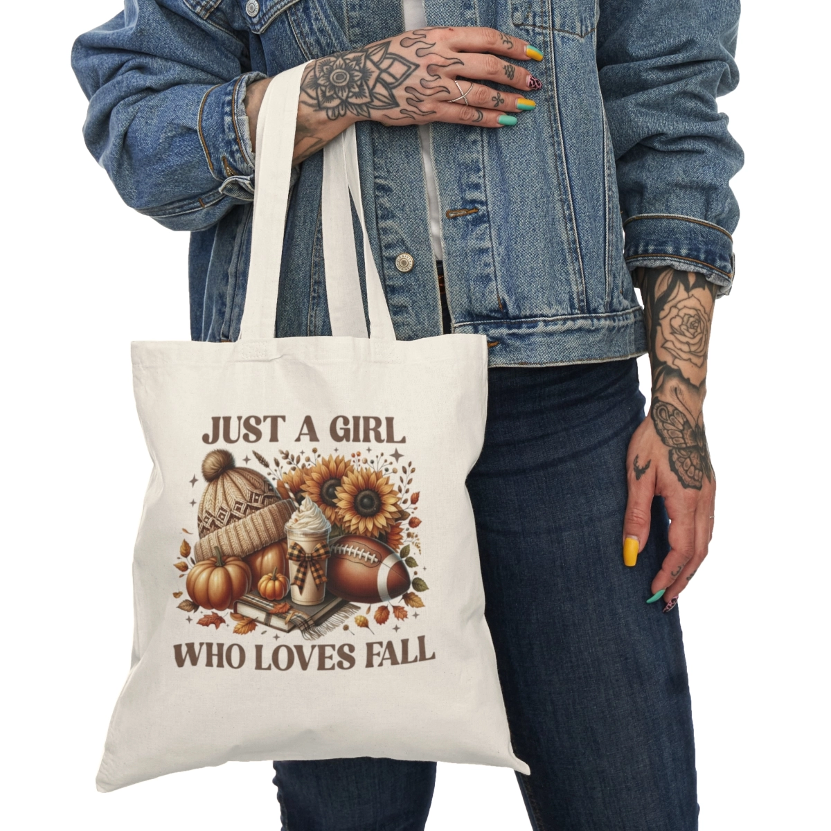 Just A Girl Who Love Fail Bags, Gift For Her, Natural Tote Bag (S&S Bags) 33371
