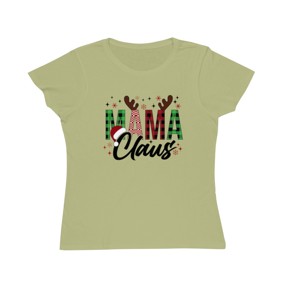 Santa Mama Shirt, Merry Christmas Shirt, Mama Shirt, Organic Women's Classic T-Shirt (Econscious)