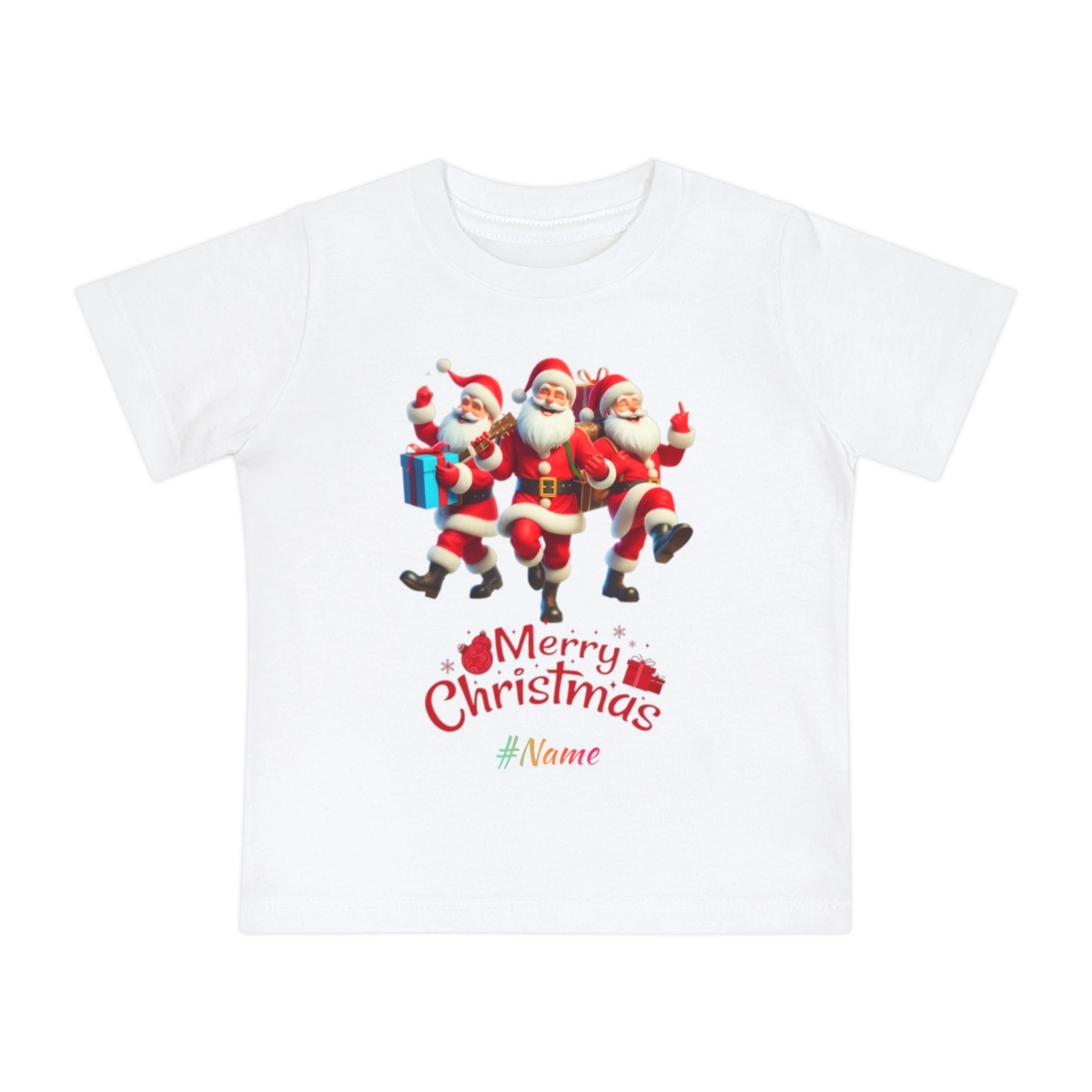 Santa Claus Baby Shirt,Funny Christmas Shirt, Baby Short Sleeve T-Shirt (Bella+Canvas)