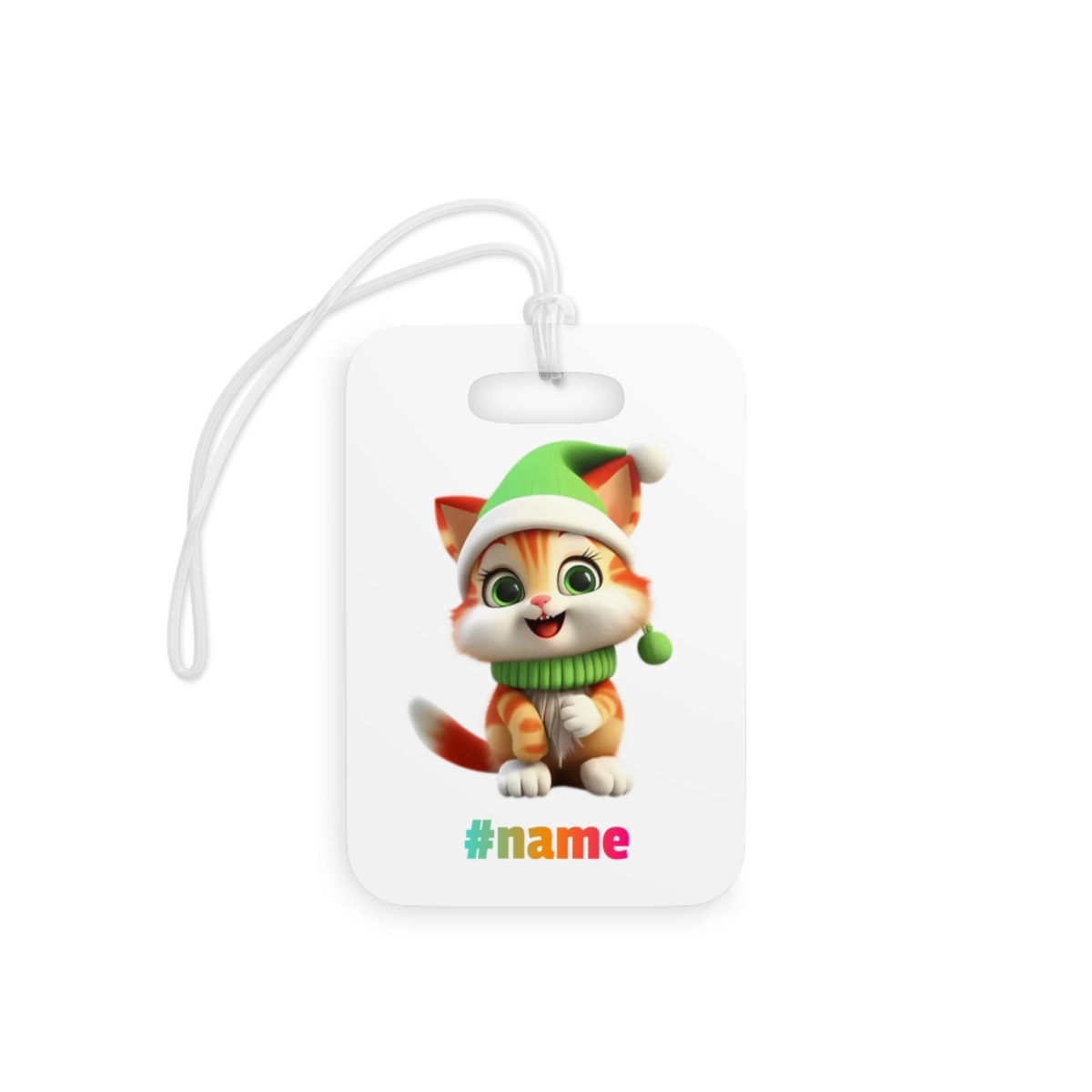 Cat Tag, Cute Cat Tag, Christmas Tag, Christmas Elf Tag, Cat Elf Tag, Luggage Tags (Generic brand) 32729