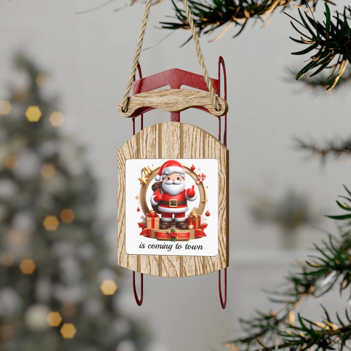 Christmas Sled Ornament, Santa Claus Ornament, Sled Ornaments (Generic brand) 32820
