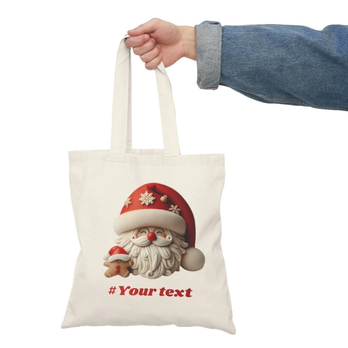 Christmas Tote Bag, Gift Christmast Bag,Santa Claus Bag, Merry Christmas Bags, Natural Tote Bag (S&S Bags) 33084