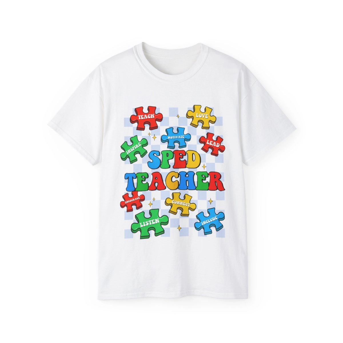 Custom Text Custom Photo, Puzz Gift Teacher Unisex Ultra Cotton Tee (Gildan)