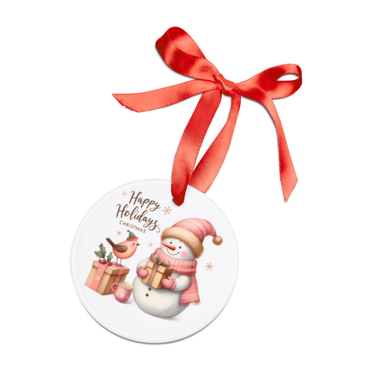 Snowman Ornament, Christmas Ornament, Acrylic Ornament with Ribbon (Generic brand) 32741