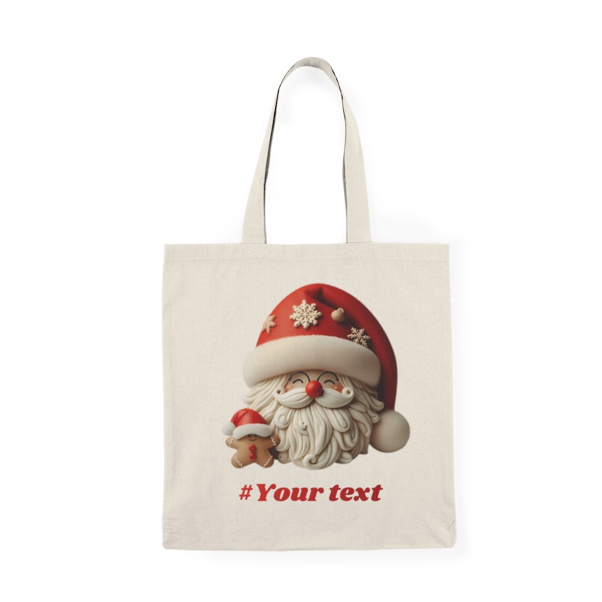 Christmas Tote Bag, Gift Christmast Bag,Santa Claus Bag, Merry Christmas Bags, Natural Tote Bag (S&S Bags) 33080