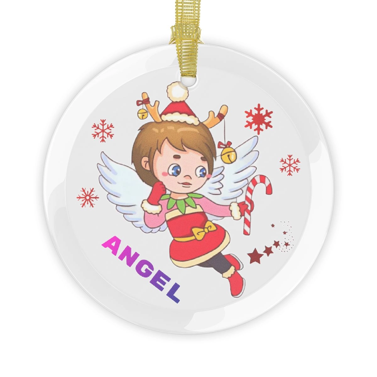 Angel Ornament, Christmas Ornament, Personalized Ornament, Glass Ornaments (Generic brand) 32965