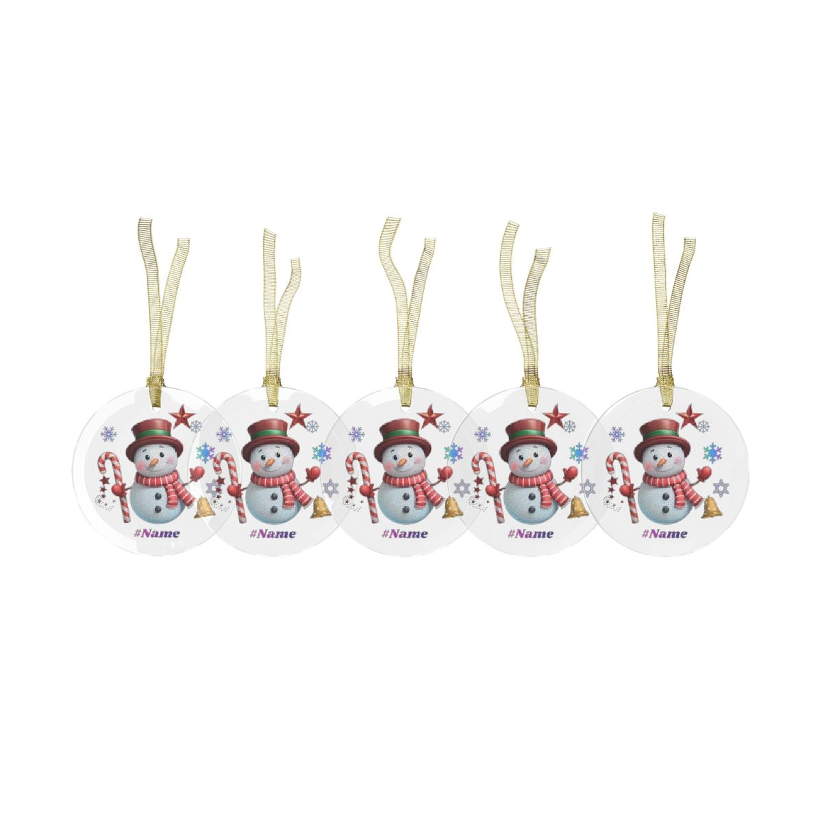 Snowman Ornament, Christmas Ornament, Famlily Ornament, Glass Ornaments (Generic brand) 32927