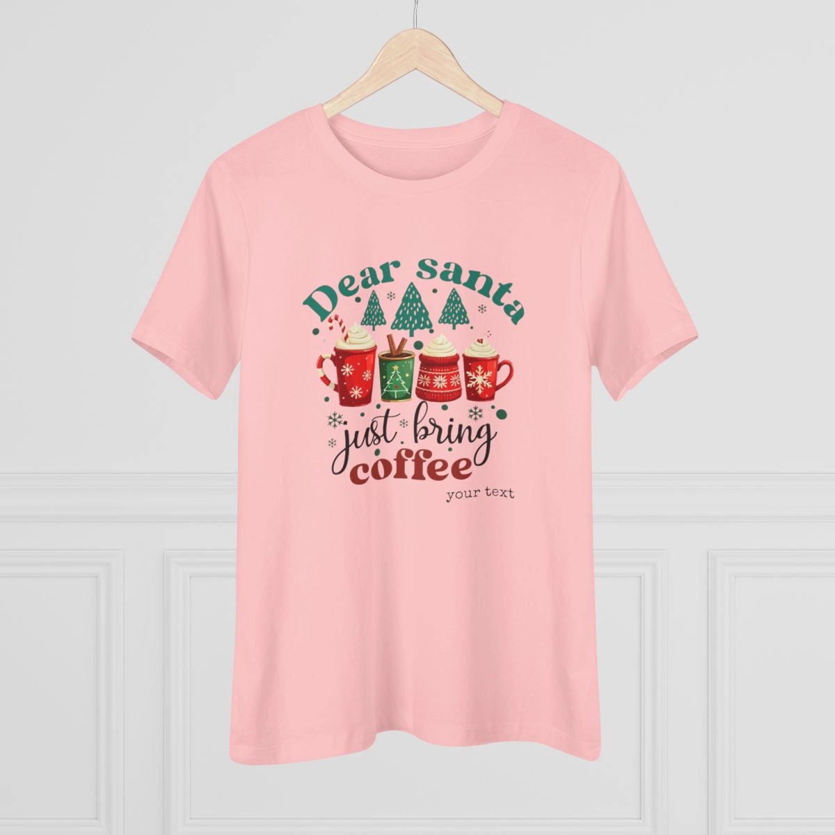 Coffee Shirt, Merry Christmas Shirt, Santa Shirt, Women's Cotton Tee (Bella+Canvas) 33567