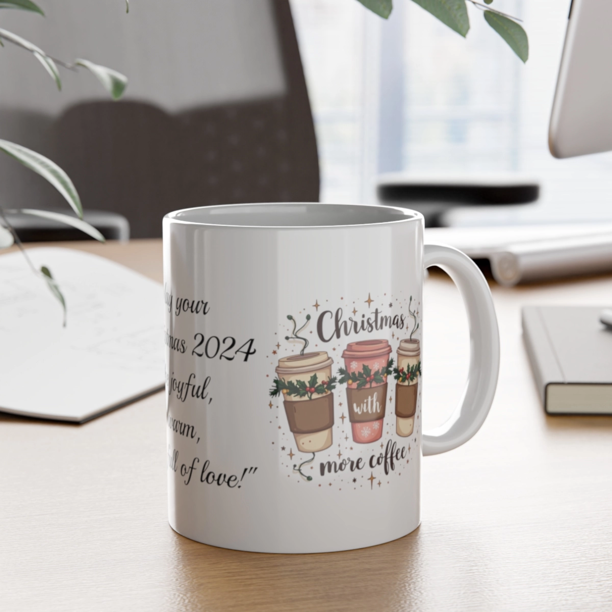 Personalized Mug, Merry Chirstmas Mug, White Ceramic Mug, 11oz (Generic brand) ☕ 33610