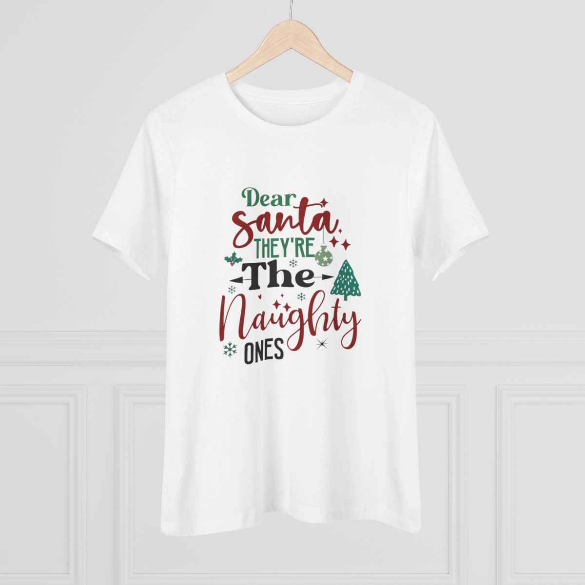 Merry Chirstmas Shirt, Women's Cotton Tee (Bella+Canvas) 33560