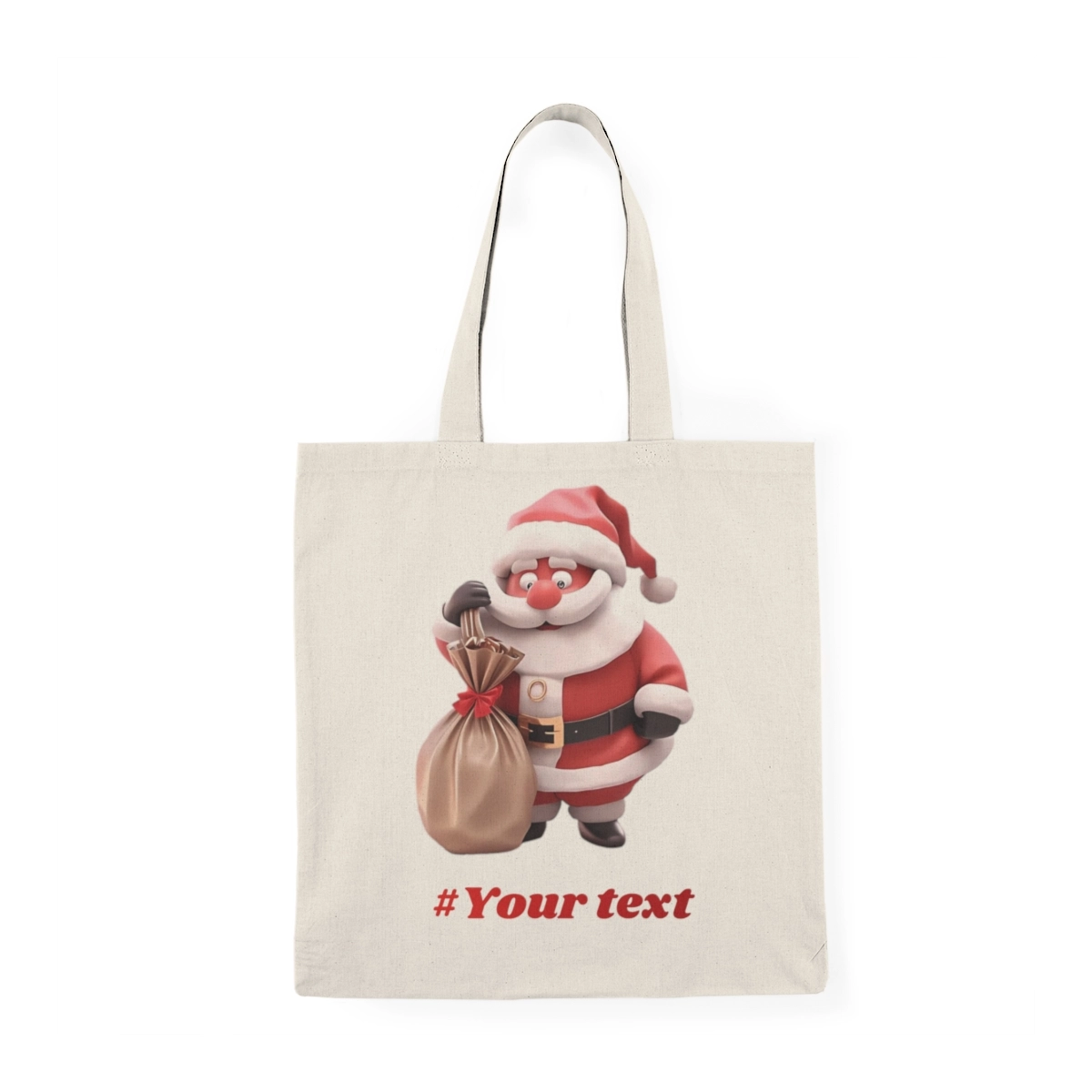 Gift For Kids Chrismast Bags, Christmas Tote Bag, Santa Claus Bag, Merry Christmas Bags, Natural Tote Bag (S&S Bags)