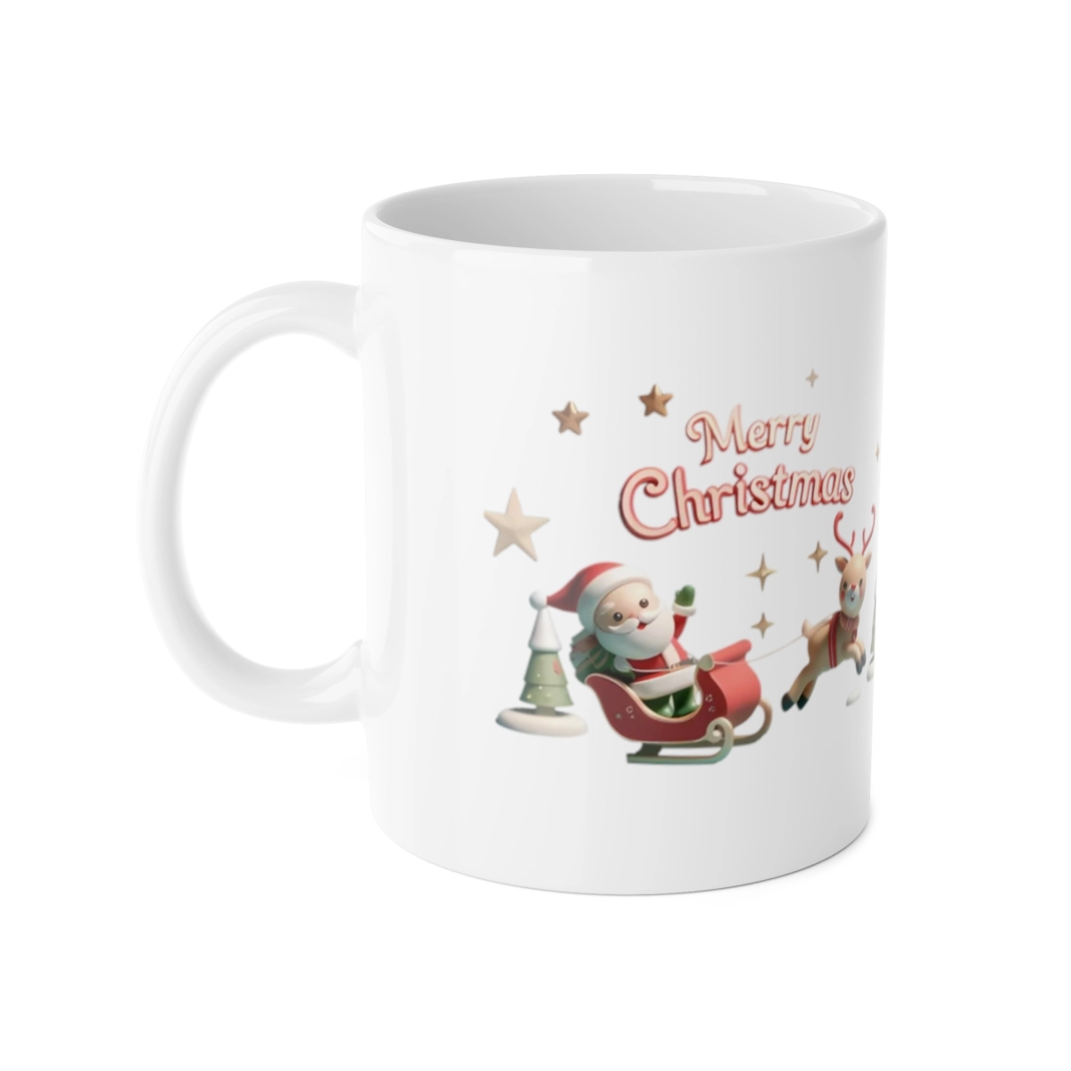 Christmas Mug, Reindeer Mug, Christmas White Mug, White Ceramic Mug, 11oz (Generic brand) ☕ 32795