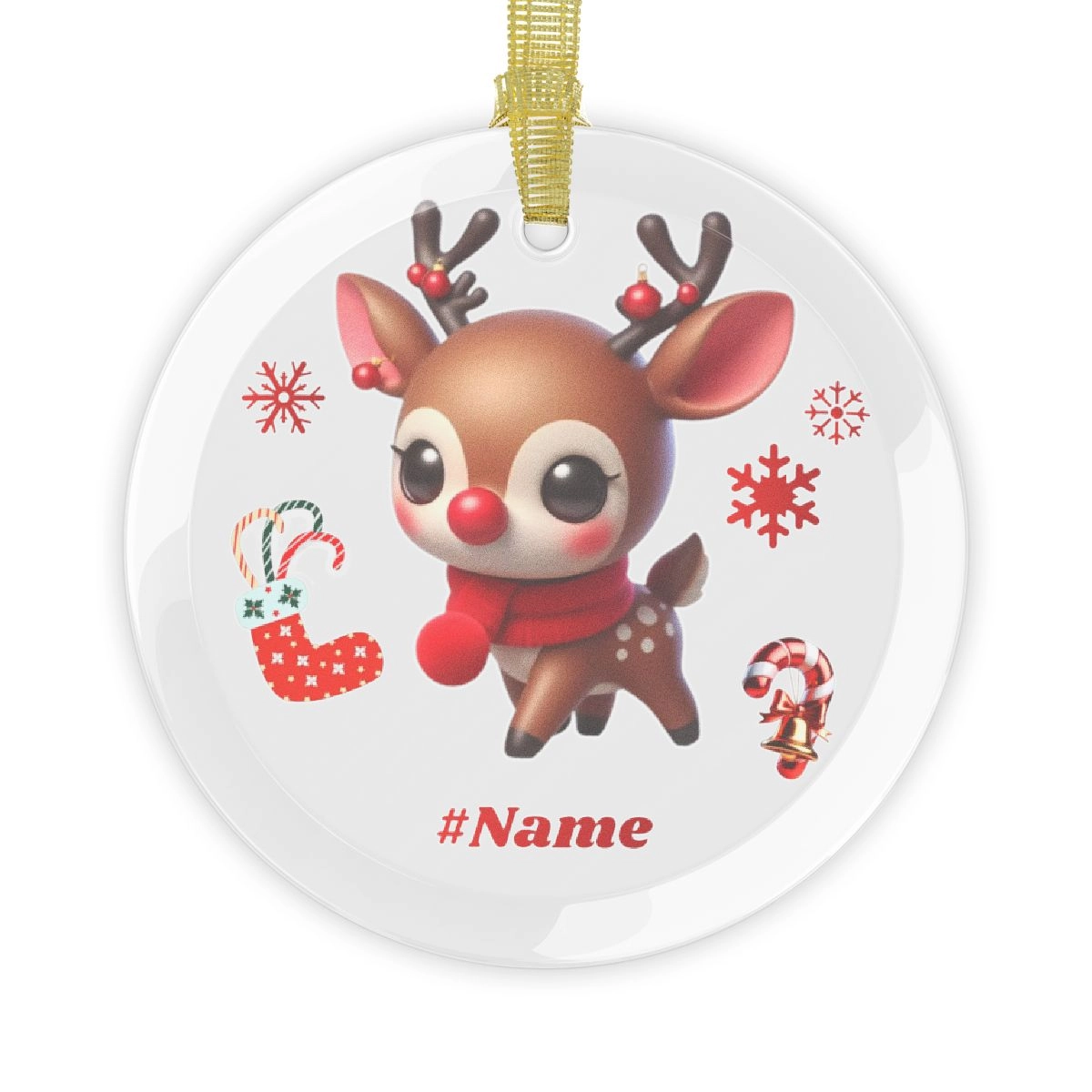 Reindeer Ornament, Baby Reindeer Ornament , Glass Reindeer Ornament, Glass Ornaments (Generic brand) 32861