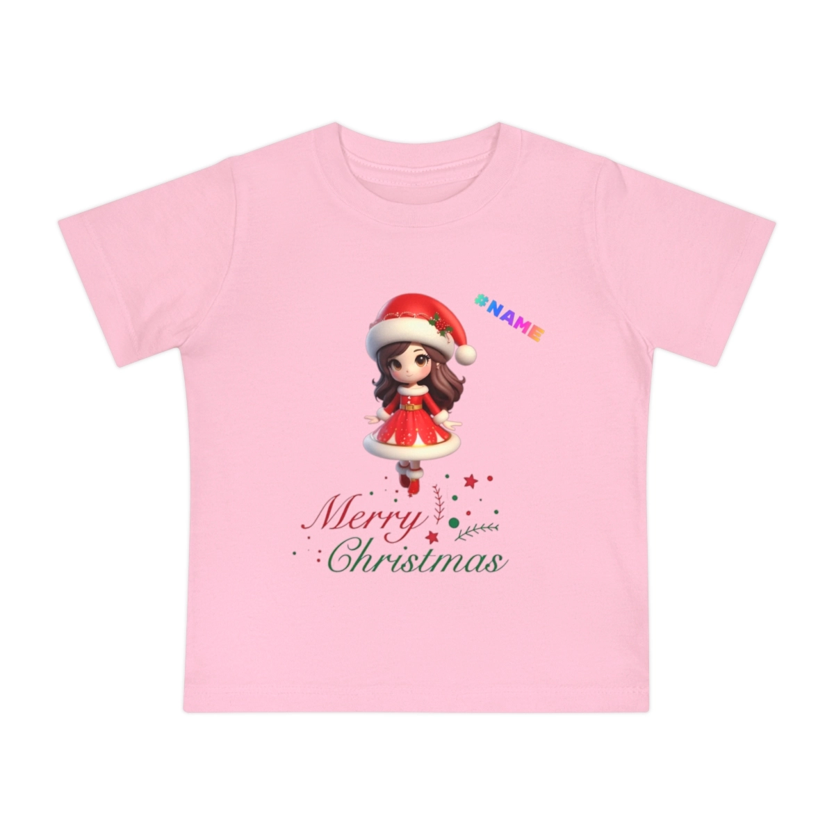 Chrismast Shirt, Santa Claus Shirt, Baby Shirt, Baby Short Sleeve T-Shirt (Bella+Canvas) 32685