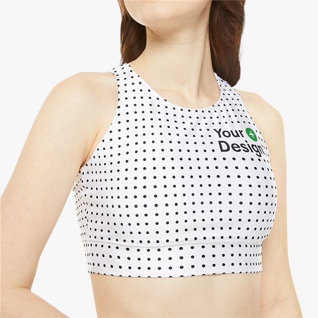 High Neck Crop Bikini Top (AOP) (Generic brand)