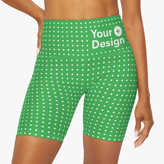 High Waisted Yoga Shorts (AOP) (Generic brand)